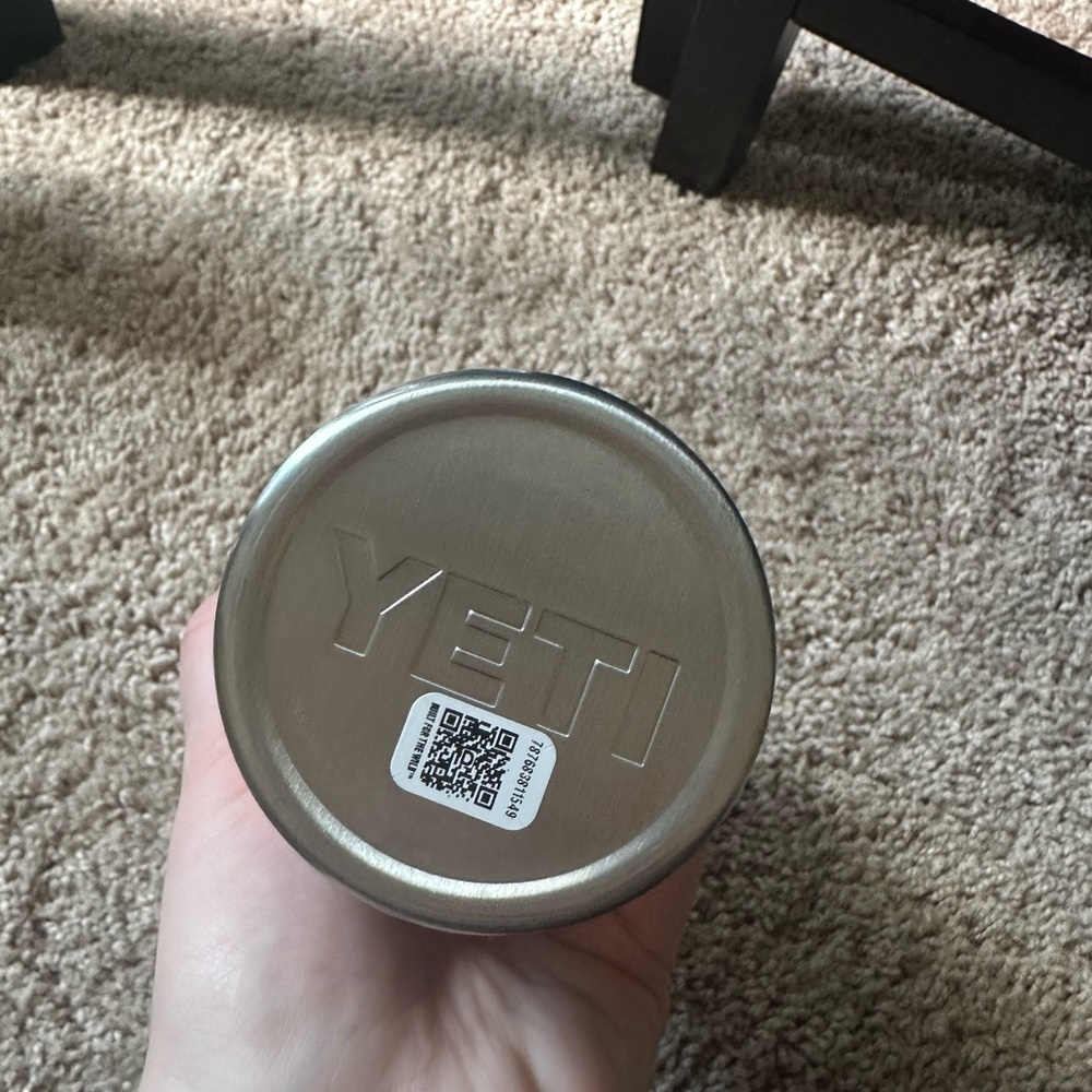 Yeti Rambler Tumbler in Peach Pink with Stainless Trim - Picture 3 of 4